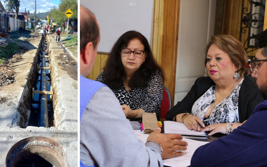 Con dirigentes vecinales de San Luis revisamos la renovación de alcantarillado en el sector